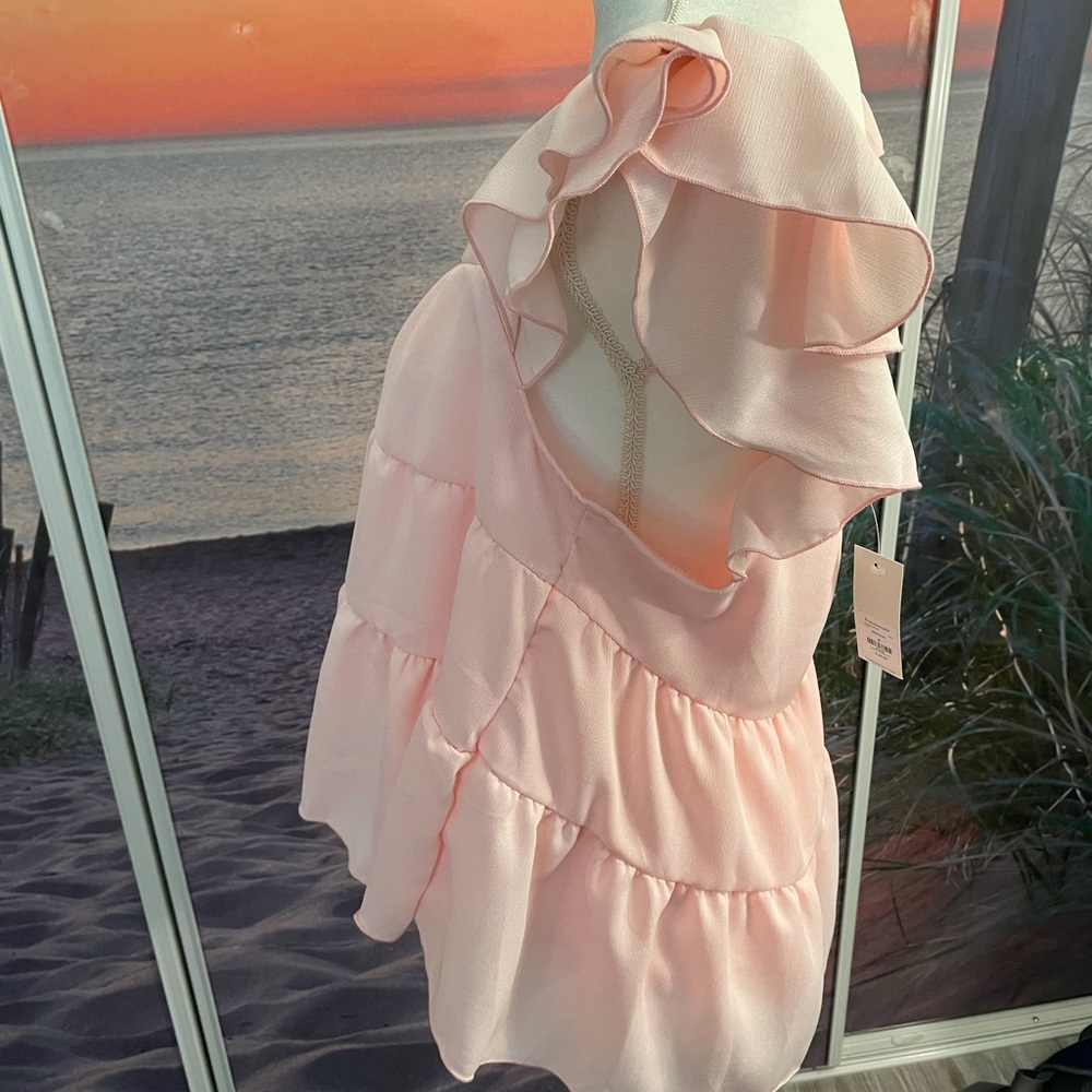 Francesca’s Pink Ruffle Top - Picture 3 of 5